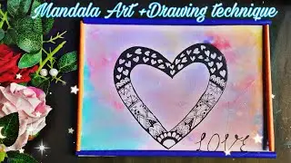 DIY photo frame| Easy Drawing technique for background | Mandala art | Easy Gift for loved ones