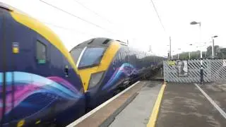 First Hull Trains 180111 & 180113 arrive into Grantham (24/8/13)