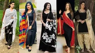 1 Black Suit, 5 Contrast Dupatta Looks| Ethnic Fashion Styling Ideas 😍🖤