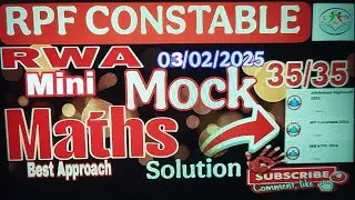rpf constable mini mock solution | rpf rwa maths solution | || rwa mock solution  ||
