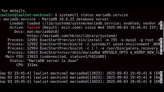 ERROR WHILE RUNNING MARIADB
