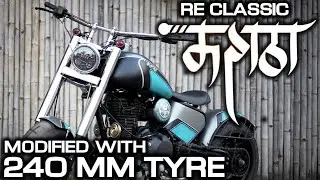 Royal Enfield Classic Modified with 240mm Wide Tyre | Bullet Modification | Maratha Motorcycle