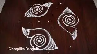 Easy shanku kolam #muggulu design for beginners with 7 dots * easy #creative  Friday muggulu