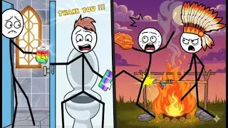 THIEF PUZZLE vs MR LONG LEGS - New Levels Mega Update STICKMAN Mobile gameplay (Android/ios) part2