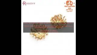 1005001585949009 Diameter 12MM 14MM 15MM 18MM 18K Gold Color Brass Flower Caps Beads Ca