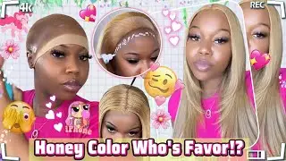 💛Install Custom Color Lace Wig On Blackgirls! #27 Honey Brown Straight Hair Ft.#ELFINHAIR Review