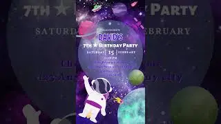 Space Birthday Party Invitation Demo