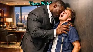 Get Under My Desk, Open Wide, Don't Stop Till I Say — Giant Black CEO Commands Virgin White Cleaner