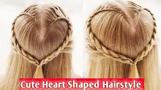 Easy and Cute Heart❤️ Shaped Braids Tutorial / Long and Thin Hair Hairstyle / Cute Hairstyle❤️