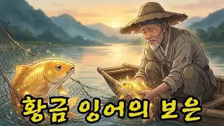 그물에 걸린 황금 잉어를 살려주자 밤에 찾아온 용왕의 사자를 따라 물속 용궁으로 들어가 평생 놀고먹을 보물을 선물 받은 어부의 기이한 체험 | 잠잘 때 듣는 옛날이야기|야담 |민담