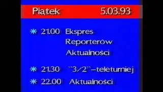 tele-3 Katowice - zakończenie programu (5.03.93)