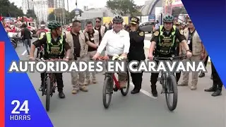 Ministro del Interior y gral. Arriola participan de caravana navideña en Jesús María