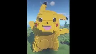 Making pokemon pikachu in minecraft #Shorts