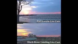 Timelapse Sunset from Port Lorain and Black River Landing Live Cams 3-19-24