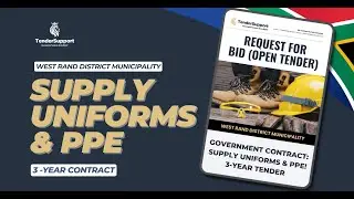 Government Tender: Supply Uniforms & PPE: 3-Years | West Rand District Municipality: 13 March 2025