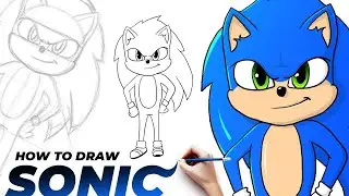 HOW TO DRAW Sonic the Hedgehog ✏️ [SKETCH - CONTOUR - COLORING] Easy tutorial FOR KIDS. STEP BY STEP
