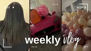 BEING B.DENA&Eacute; | FULL PARTY PLANNING MODE  | DIY ARCH BACKDROPS | NEW HAIR WHO THIS?! | 600 BALLOONS
