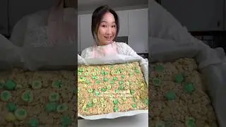 Irish Cream Rice Crispy Treats with Lucky Charm Marshmallows
