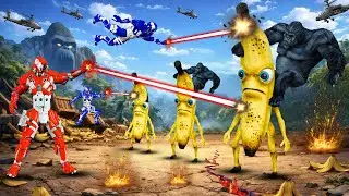 Tractor Robot Vs Vir JCB Robot | Gorilla Banana|Remote Wala Cartoon|Robot Wala Cartoon|Robot Cartoon