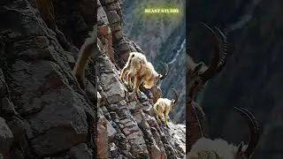 Goats Running Down a Cliff with Incredible Agility