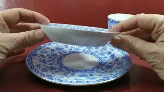 Антикварный фарфоровый чайный сервиз Royal Crown Derby China Blue Wilmot, состоящий из чашки, блю...