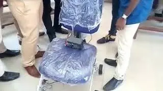 Remote control chair using Rocker Bogei Mechanism.