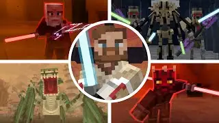 Minecraft x Star Wars Path of The Jedi DLC - All Bosses/All Boss Fights + ENDING (PC, PS4, Mobile)