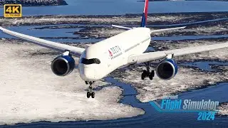Landing at JFK After the Snowstorm | A350 Delta | MSFS 2024 | 4K Ultra