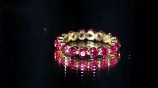 Certified Lab Created Ruby Simple Eternity Ring in Gold