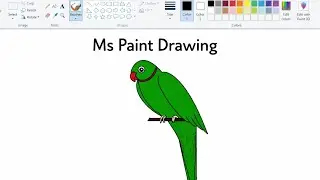 MS Paint Drawing | Parrot Drawing in MS Paint | Easy Computer Drawing