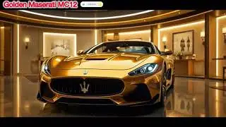 Golden Maserati MC12 | Ultimate Luxury Hypercar Showroom Cinematic 8K#MaseratiMC12#GoldenMaserati