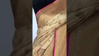 Beige Muga Silk Saree with Antique Gold Zari Weaves  | Mirra Clothing