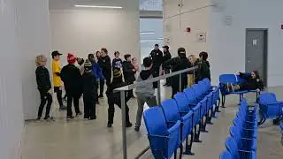 U11 Select game vs Cambridge Hawks - team warm-up