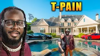 Образ жизни T-Pain ★ Экскурсия по дому, жена, трое детей, машины, состояние