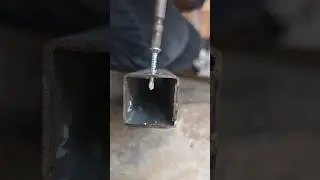 Screwing on iron tube. Best fabrication work.#trending #shortsfeed #ironrods