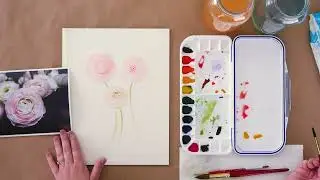 How to Paint Watercolor Ranunculus for Beginners | Easy Floral Art Tutorial