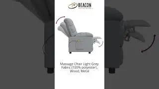 Massage Chair Light Grey Fabric (100% polyester) Wood Metal