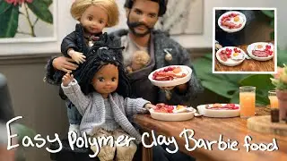 Barbie - DIY EASY Miniature polymer clay food tutorial Barbie doll Aesthetic Ken Role play
