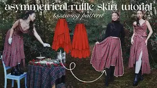 Asymmetrical Ruffle Skirt Sewing Tutorial & PATTERN // (the perfect Christmas skirt🎄&hearts;️)