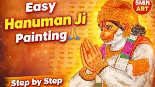 Hanumanji Painting with Acrylic colours 🎨🖌️ ll Beautiful Painting 🌼