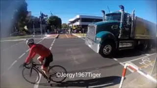 Close truck pass on cyclist Hanson Cement SY12GE trailer #AMetreMatters