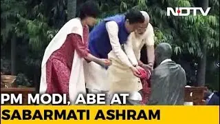 PM Modi, Japan's Abe Visit Sabarmati Ashram After Roadshow
