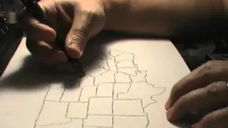 ASMR Drawing Tutorial - Basic Map of USA - Softly Spoken with Soothing Art Sounds