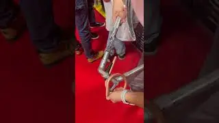 Super spiral copper pipe bending with monument tools at the trade show #plumbing #plumber