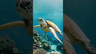 Relaxing Turtle Floating in Water 🐢💦 | Viral Cute Shorts #shorts #viralvideos #cute #asmr #animation