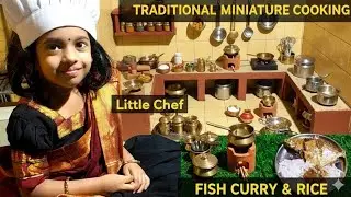 Miniature Cooking Tiny Fish Gravy + White Rice | Tiny Kitchen ASMR