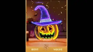 Witch Pumpkin Horror Neon Halloween Decoration