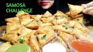 ASMR: EATING 30 SPICY SAMOSA CHALLENGE || FOOD CHALLENGE || BIGG BITES || FAILED VEDIO || MUKBANG