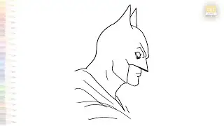 Batman head drawing easy | Outline sketches | How to draw Batman easy steps | #artjanag