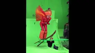 ASOUE: A series of unfortunate events behind scenes Esm&eacute; skiing in flame outfit